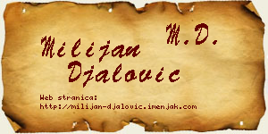 Milijan Đalović vizit kartica